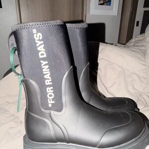 Off-White Black Rain Boots